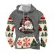 thumbnail image 1 of Sudadera con capucha para hombre, informal, con cordón, estampado navideño, deportiva, blusa de poliéster, 1 of 4