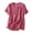 Hot Pink, variant on Women's Cotton Linen Boho Embroidered Layered Shirt Dressy Casual Button Down Tunic Blouses Tops V Neck Placket Button Decor Short Sleeve T Shirt Size L White