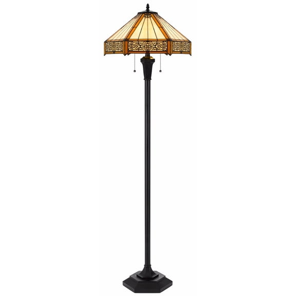 BO-3112FL-Cal Lighting-2 Light Floor Lamp In Art Deco Style-60 Inches Tall and 18 Inches Wide