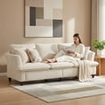 thumbnail image 3 of 89" Corduroy Sofa Couch, 3-Seater Deep Seat Sofa, Modern Upholstered Couch for Living Room, Bedroom, Apartment，Begie, 3 of 8