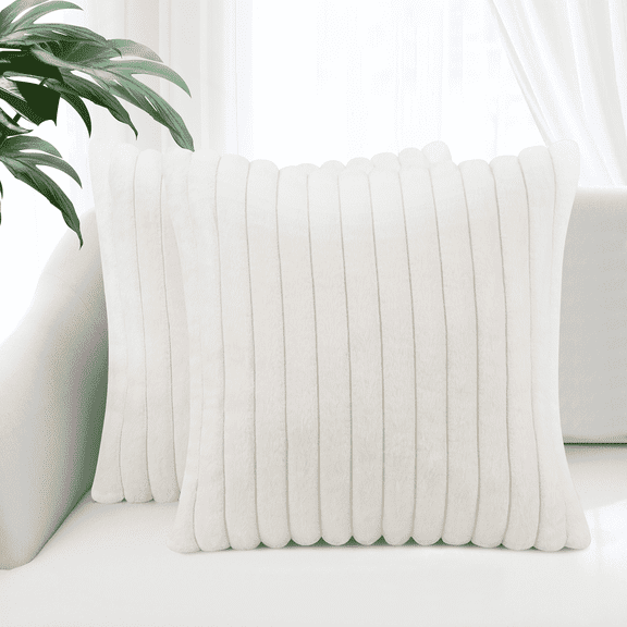 18x18 Pillow Cover, 2 Pack Velvet Pillow Covers, Faux Fur Square Throw Pillow Covers for Living Room Decorations, Throw Pillow Cases Cushion Cover for Home Sofa Bedroom Car