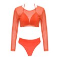 thumbnail image 1 of Fortune Ensemble de Maillot de Bain pour Femmes 3 Pcs Bikini Taille Haute avec Paréo en Maille, 1 of 2