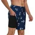 thumbnail image 3 of Daiia Nautical Themed Simple Anchors Mens Swim Trunks Swim Shorts Quick Dry Swim Shorts with Mesh Lining Pockets-XX-Large, 3 of 9