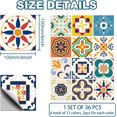 thumbnail image 2 of CHGCRAFT 36pcs 12 Styles Spanish Mediterranean Style Pattern Tile Stickers Waterproof Tile Stickers Square with Flower Pattern for Kitchen Bathroom Bedroom Wall Fireplace Floor Decoration, 2 of 7