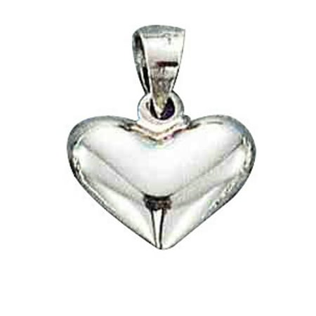 Wide Puffed Heart - Sterling Silver 16