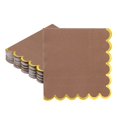 thumbnail image 1 of Uxcell 50 Pcs Servilletas de Cóctel con Borde Ondulado y Foil Dorado, 5 x 5 Pulgadas Desechables para Fiesta, 1 of 7