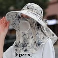 thumbnail image 5 of Sombrero de ala ancha para mujer, transpirable, con protección UV, ligero y con cubrebocas para verano al aire libre, perfecto para recoger té y uso diario., 5 of 5