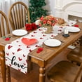 thumbnail image 4 of Valentines Day Table Runner, Sweet Heart Valentines Decorations Love Valentines Day Runner for Table Seasonal Holiday Decor for Indoor Outdoor Dining Table Decorations (White, 13'''' x 108''''), 4 of 6