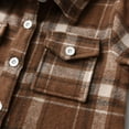 thumbnail image 6 of Shldybc Toddler Boys Girls Flannel Shirt Jacket Plaid Jacket Long Sleeve Lapel Button Down Shacket Fall Shirt Coat Outwear( Brown, 3-6 Months ), 6 of 9