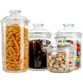 thumbnail image 3 of 4 Pack Clear Plastic Jars, Plastic Storage Jars with Lids, Dressing Table Candy Cookie Containers, 33 oz/23 oz/13 oz, 3 of 5