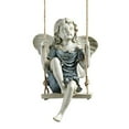 thumbnail image 1 of Design Toscano EU42046 Summertime Fairy on a Swing Hanging Statue, 11 Inch, Polyresin, Two Tone Stone, 1 of 2