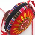 thumbnail image 3 of Bolso de lona con bordado de girasoles de estilo étnico, bolso de hombro redondo en diagonal con girasoles de arcoíris, 3 of 6