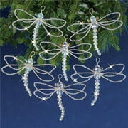 Solid Oak NCHBOK-023 Nostalgic Christmas Beaded Crystal Ornament Kit, Crystal Dragonflies