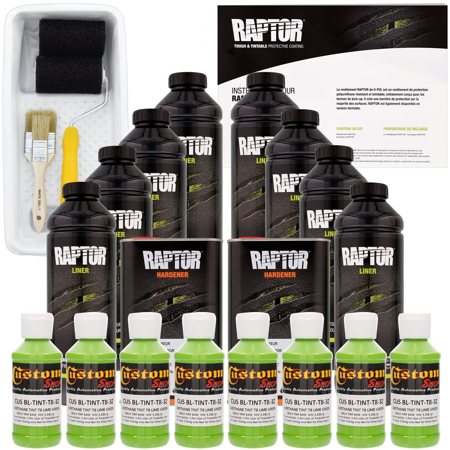 U-POL Raptor Reflex Blue Spray-On Truck Bed Liner – Protective Urethane Coating, 1 Liter Kit