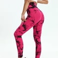 thumbnail image 4 of Leggings for Women Tummy Control Tie Dye Seamless High Waist Outdoor Tight Sports Yoga Pants,Hot Pink,M, 4 of 4