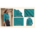 thumbnail image 6 of MOYIKO Womens Button Down Shirts 3/4 Sleeve Basic Business Dress Shirts Collared Work Office Fitted Blouses Tops, 6 of 7