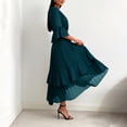 thumbnail image 5 of Aimik Women's Pleated Midi Dress V-Neck Ruffle Sleeve Asymmetrical Hem Chiffon Lightweight Summer Cocktail Party Evening Formal Dress, 5 of 5