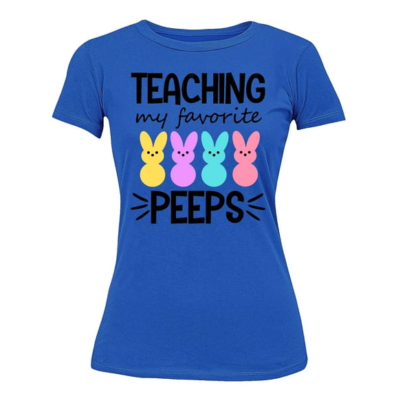 Easter Teaching My Favorite Peeps Egg Hunting Christian School Event Women's T-shirt, 3XL, Royal