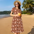 thumbnail image 4 of Kdxio Robe T-Shirt Décontractée pour Femmes avec Imprimé de Chien Caniche Mignon, Manches Courtes d'Été avec Poches, 4 of 6