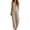 Beige#1, variant on Linen Jumpsuits for Women Loose Fitted V-Neck Sleeveless Jumpsuit Button Front Summer Solid Casual Wide Leg Romper with Pockets