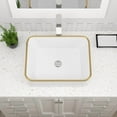 thumbnail image 6 of Dcolora 19"x15" Rectangular Vessel Sink with Golden Rim – White Ceramic Bathroom Sink, Modern Above Counter Vanity Basin, Stylish Sink for Bathroom Remodel, Luxury Lavatory Sink, 6 of 6