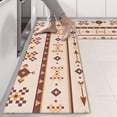 thumbnail image 2 of Kitchen Rugs Sets Of 2,Brown Ethnic Arrow Pattern Anti Fatigue Kitchen Mat Rugs Non Slip Washable,Decorative Kitchen Floor Mats for Kitchen,Sink,Laundry,17"X47", 2 of 5