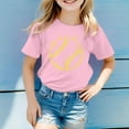 thumbnail image 2 of NINGMENG Hauts et T-Shirts pour Filles, Imprimé Baseball d'Été, Col Rond, Manches Courtes, Décontracté, Rose, 5-6 Ans, 2 of 4