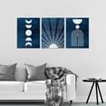 thumbnail image 3 of Minimalist Boho Canvas Wall Art - Mid Century Modern Geometric Sunshine Pictures Prints Blue and White Artworks Bohemian Wall Art for Bedroom Living Room Bathroom Office Decor 12" x 16" x 3 Piece Set, 3 of 6
