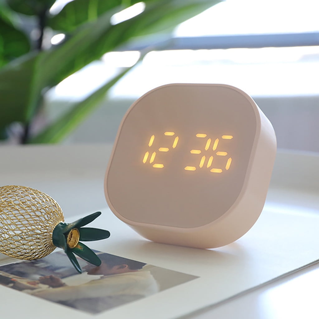 Farben Schallsteuerung Holz LED Alarm Digitales Schreibtisch Uhr Square  Uhren Mini LED Digital Desktop Puzzle Alarm Elektronische Uhr Von 12,49 €