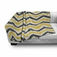 thumbnail image 3 of Yellow Chevron Soft Flannel Fleece Throw Blanket, Large Zigzags in Retro Design Geometrical Horizontal Tile, Cozy Plush for Indoor and Outdoor Use, 50" x 70", Charcoal Grey Yellow, by Ambesonne, 3 of 6