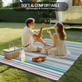 thumbnail image 4 of Colored Stripes Outdoor Rug for Patio/Deck/Porch, Non-Slip Large Area Rug 5 x 8 Ft, Modern Abstract Pink Blue Turquoise Lines Indoor Outdoor Rugs Washable Area Rugs, Camping Rug Carpet Runner, 4 of 8