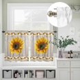 thumbnail image 5 of Kitchen Window Curtains Valance and Tier Set, Watercolor Sunflower Berry on Wood Rod Pocket Tier Curtain Valance Set, Farm Wooden Plank Light Filtering Cafe Curtains for Bedroom Living Room, 5 of 9