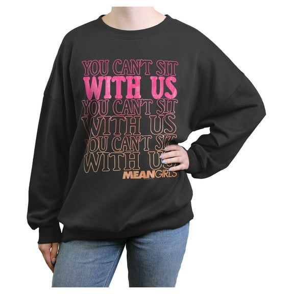 Junior's Mean Girls You Can’t Sit With Us Sweatshirt Charcoal Medium