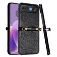 thumbnail image 3 of Stylish Floral Case for Motorola Razr 2024 with Strap - Black, 3 of 3