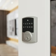 Brinks Electronic Touchpad Deadbolt with Pro-Guard, Transitional, Satin Nickel