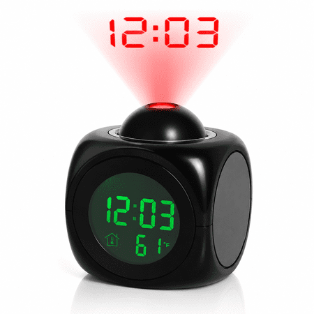 Digital Projection Alarm Clock,Voice Talking,LCD Display,Black - d 959441 c 1 e 1 e 4 aa 3 9 f 4 c