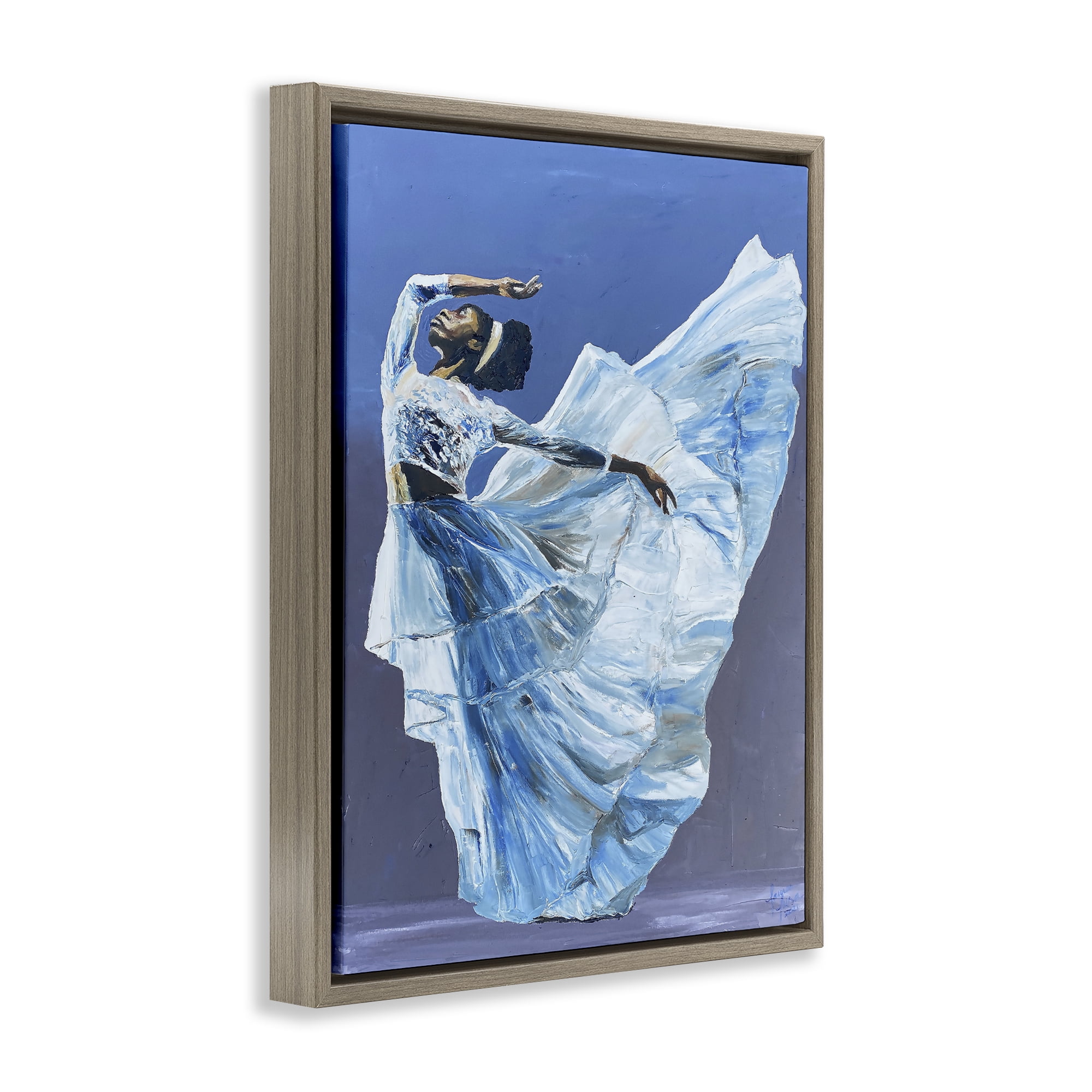 Stupell Industries Young Queen Dancer Brown Framed Floater Canvas Wall Art, design by Lauren Luna