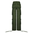 thumbnail image 2 of CAICJ98 Panties for Women Women's Casual High Waist Fold Pleated Straight Leg Trousers Work Pants with Pocket Green,XL, 2 of 5