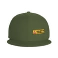 thumbnail image 3 of DouZhe Flat Brim Cap Snapback Hat, Traffic Warning Construction Prints Adjustable Green Adult Baseball Cap, 3 of 6