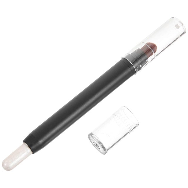Eye Shadow Applicator Stick Dual End Brush for Girls Silver Abs Precision Blending 1Pcs