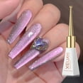 thumbnail image 1 of Esmalte de uñas blanco de cerámica con efecto ojo de gato, pegamento para esmalte de uñas, esmalte de uñas blanco de porcelana brillante, 10 ml por uña., 1 of 2