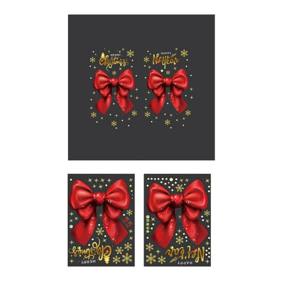 Tarmeek Christmas Bows Window Clings Stickers for Glass Decorations, Xmas Decals for Window Clings Decor Indoor Outdoor Christmas Decorations