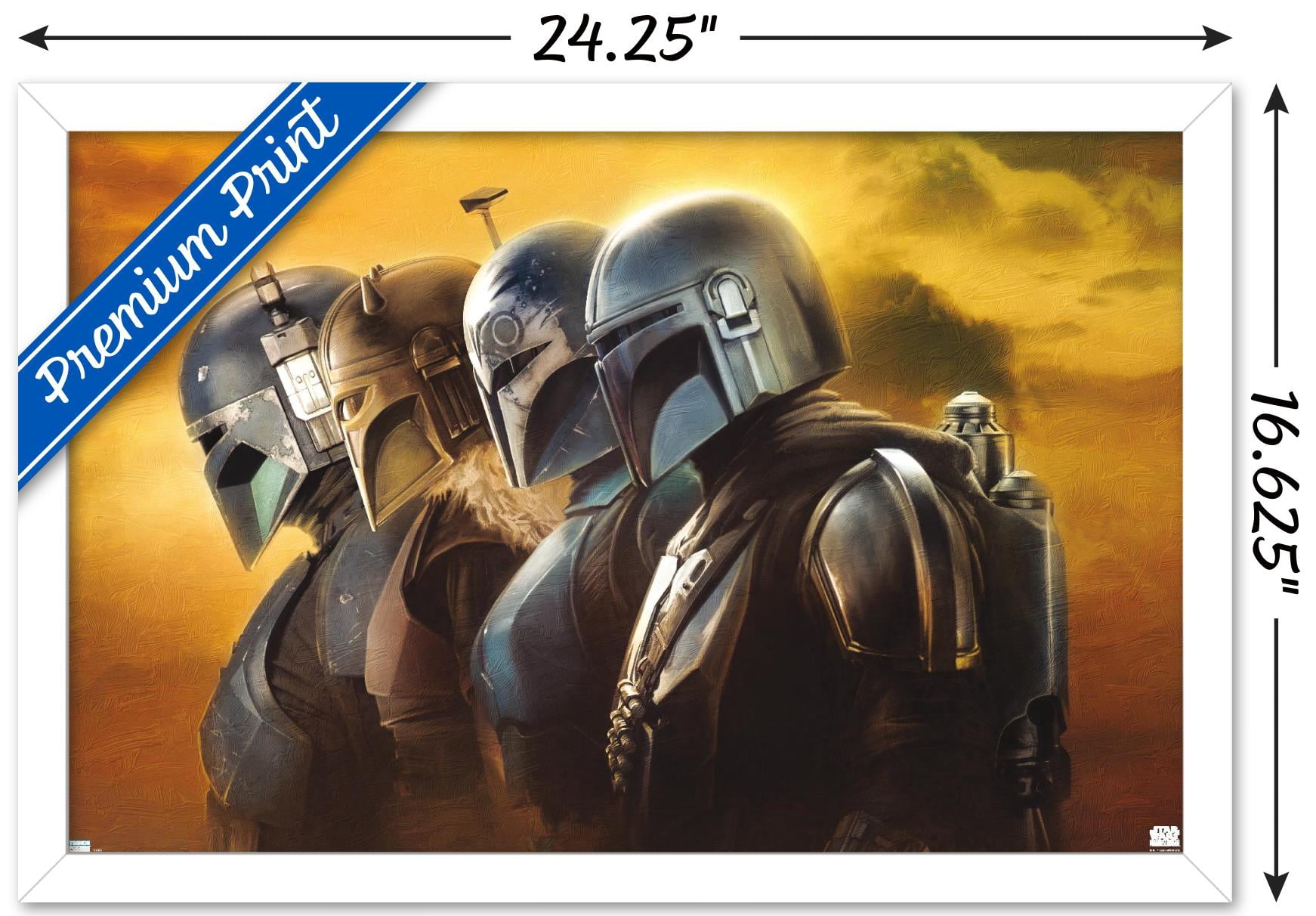 Star Wars: The Mandalorian Season 3 - Helmets Wall Poster, 14.725" x 22.375" Framed