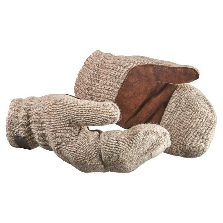 Ragg Wool Fingerless Thinsulate Convertible Mittens Rag Wool