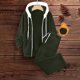 thumbnail image 4 of HongQid Womens 2 Piece Sweatsuit Set Sherpa Winter Coats Fleece Zip Up Jackets Warm Plush Hooded Plus Size Winter Coats Oversized Fuzzy Jackets with Pants, 4 of 9