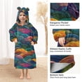 thumbnail image 3 of FORMRS Wearable Blanket Hoodie with Sleeves for Kids Cozy Flannel Sweatshirt, Colorful Waves Pattern, 3 of 7