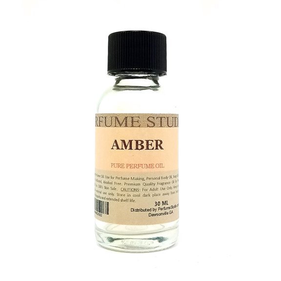 Amber Perfume Oil for Perfume Making, Personal Body Oil, Soap, Candle Making & Incense; Splash-On Clear Glass Bottle. Premium Quality Undiluted & Alcohol Free (1oz, Amber Fragrance Oil) 1 Fl Oz (Pack of 1) Amber Fragrance Oil