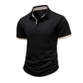 thumbnail image 5 of Vetsdori Men's Polo Shirt - Short Sleeve Collared Button Solid Color Color Block Jacquard Casual Design for Casual Daily Wear or Outdoor Activities, 5 of 6