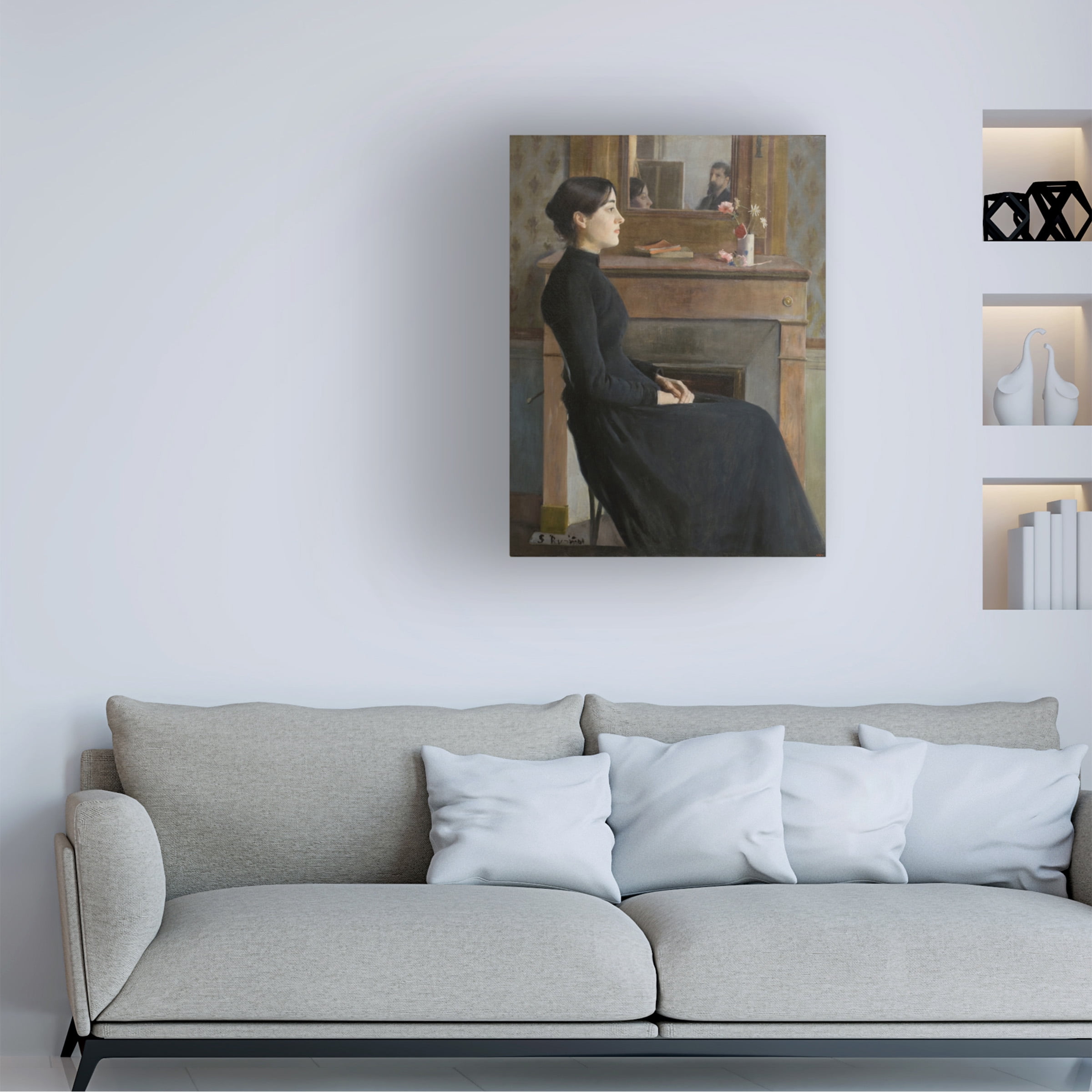 Santiago Rusinol 'Female Figure' Canvas Art