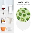thumbnail image 6 of Lsque Broccoli 3 Pattern 4" Drink Coasters Set of 4, PVC Leather Absorbent Coasters, Table Coaster Set Decorative Coffee Cup Coasters Housewarming Gift -Round Shape, 6 of 6